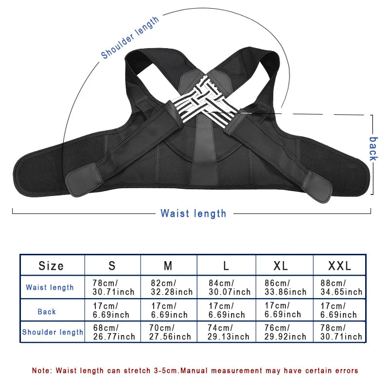 Back Brace Posture Corrector for Women and men - Shoulder Straightener Adjustable Full Back Support Upper and Lower
