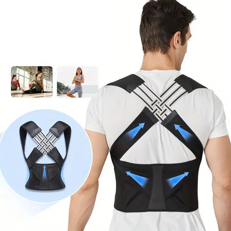 Back Brace Posture Corrector for Women and men -  Shoulder Straightener Adjustable Full Back Support Upper and Lower
