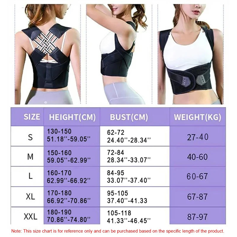 Back Brace Posture Corrector for Women and men -  Shoulder Straightener Adjustable Full Back Support Upper and Lower