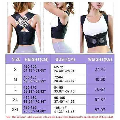 Back Brace Posture Corrector for Women and men -  Shoulder Straightener Adjustable Full Back Support Upper and Lower