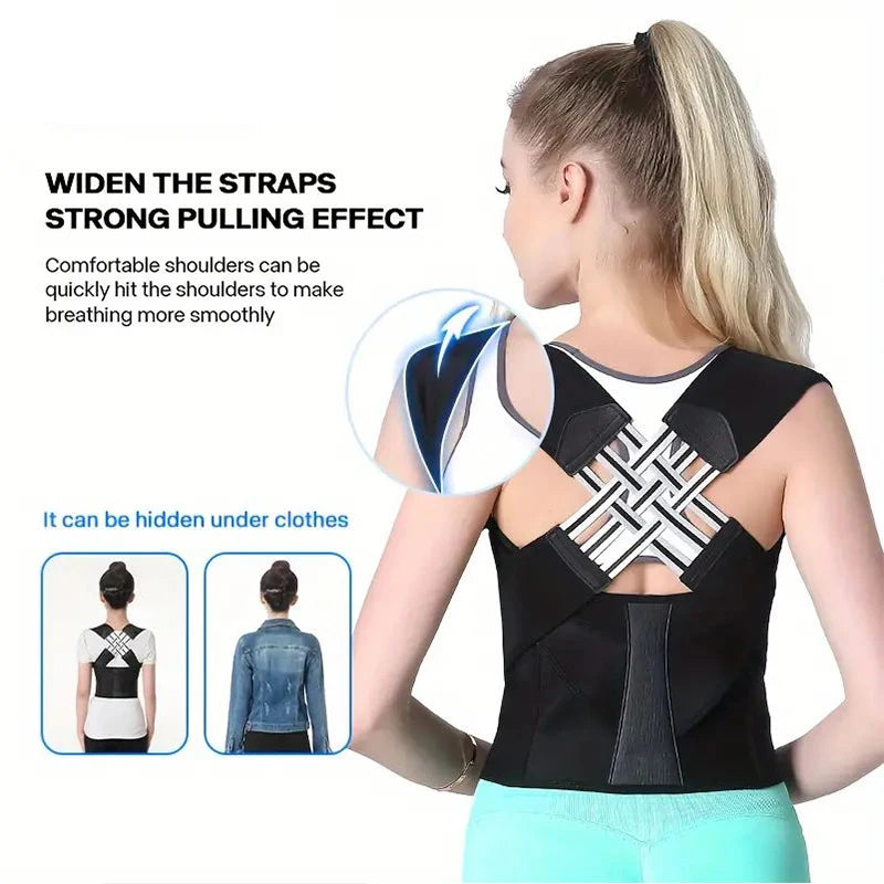 Back Brace Posture Corrector for Women and men -  Shoulder Straightener Adjustable Full Back Support Upper and Lower