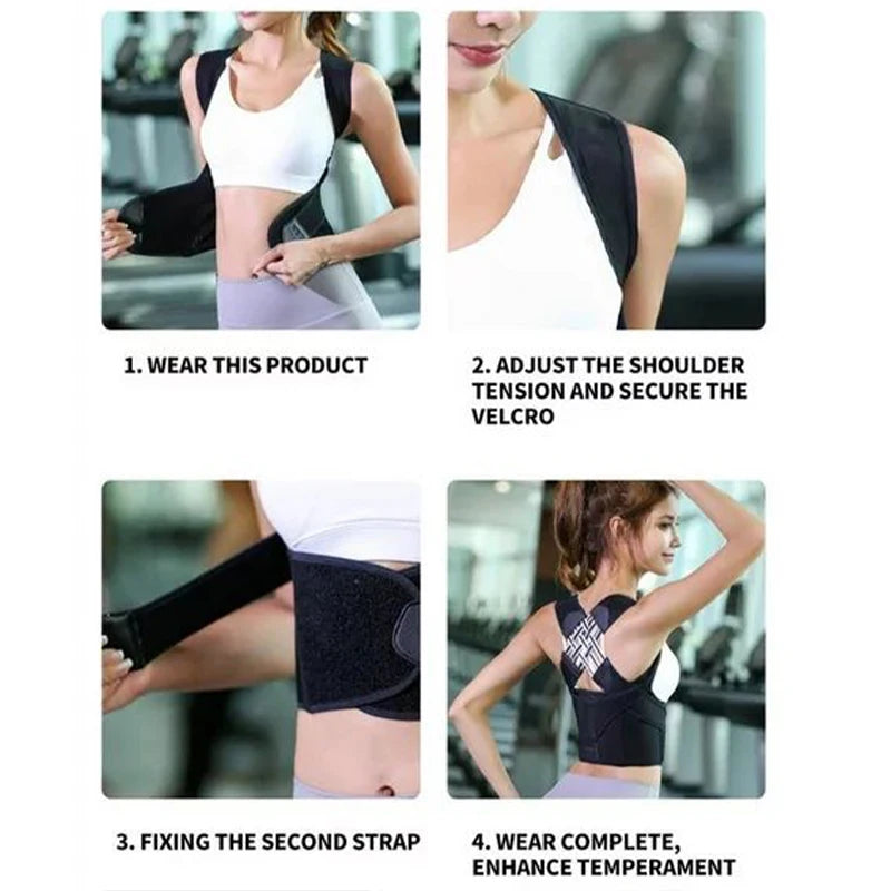 Back Brace Posture Corrector for Women and men -  Shoulder Straightener Adjustable Full Back Support Upper and Lower