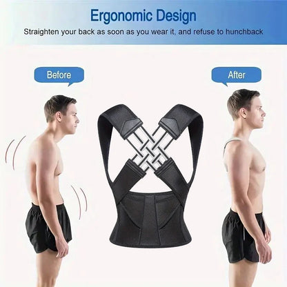 Back Brace Posture Corrector for Women and men -  Shoulder Straightener Adjustable Full Back Support Upper and Lower