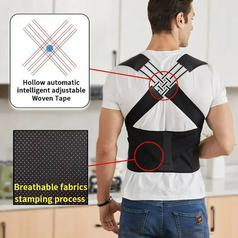 Back Brace Posture Corrector for Women and men -  Shoulder Straightener Adjustable Full Back Support Upper and Lower